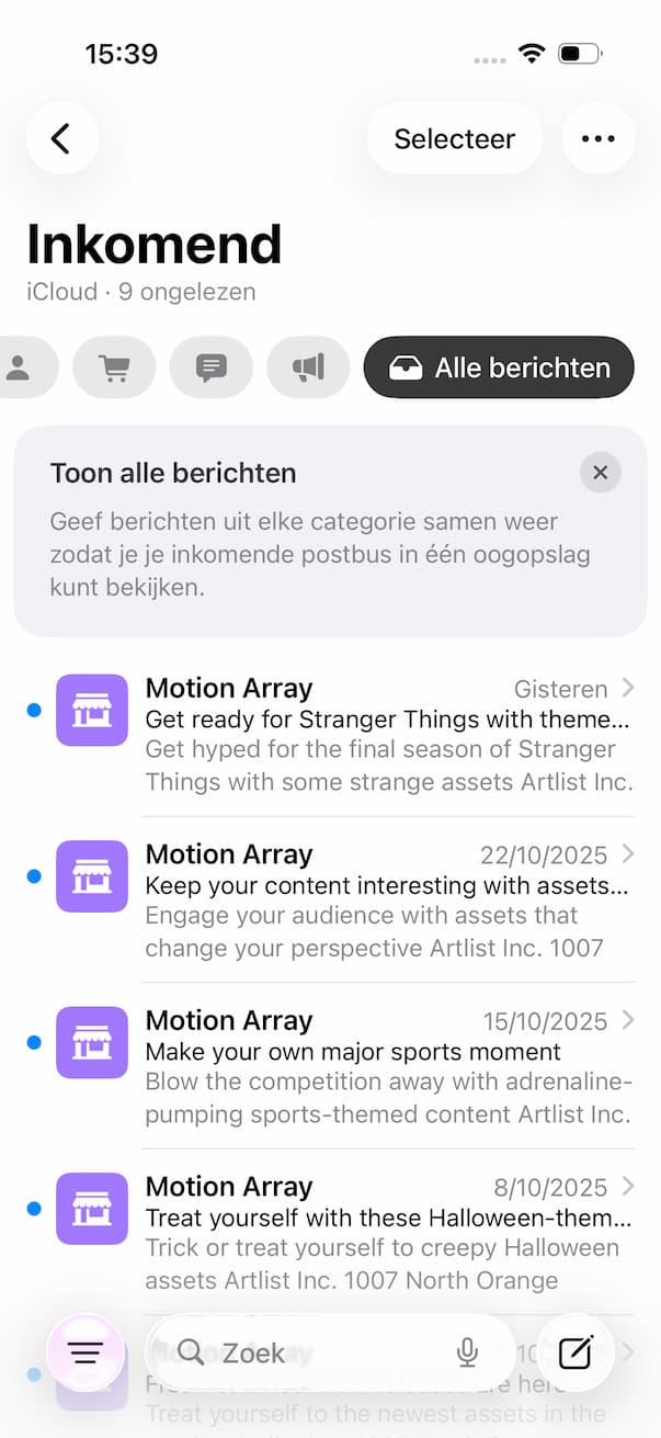 Instructiefoto: Categorieën