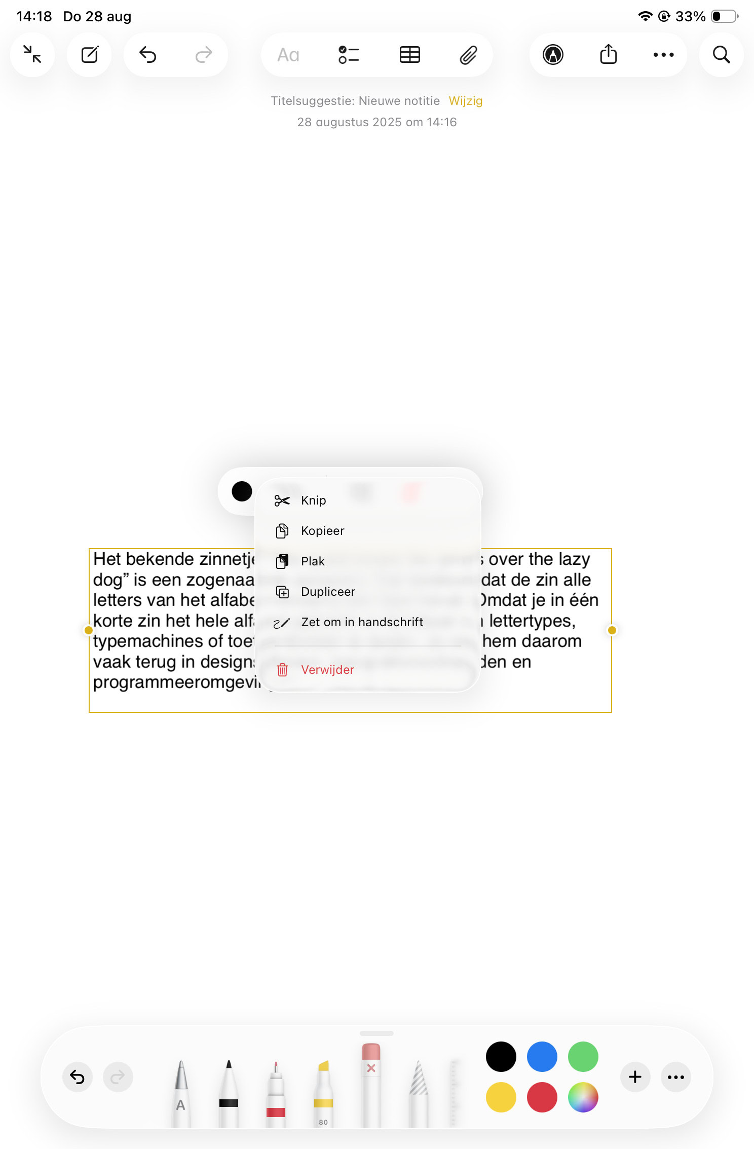 Instructiefoto: Zet om in handschrift