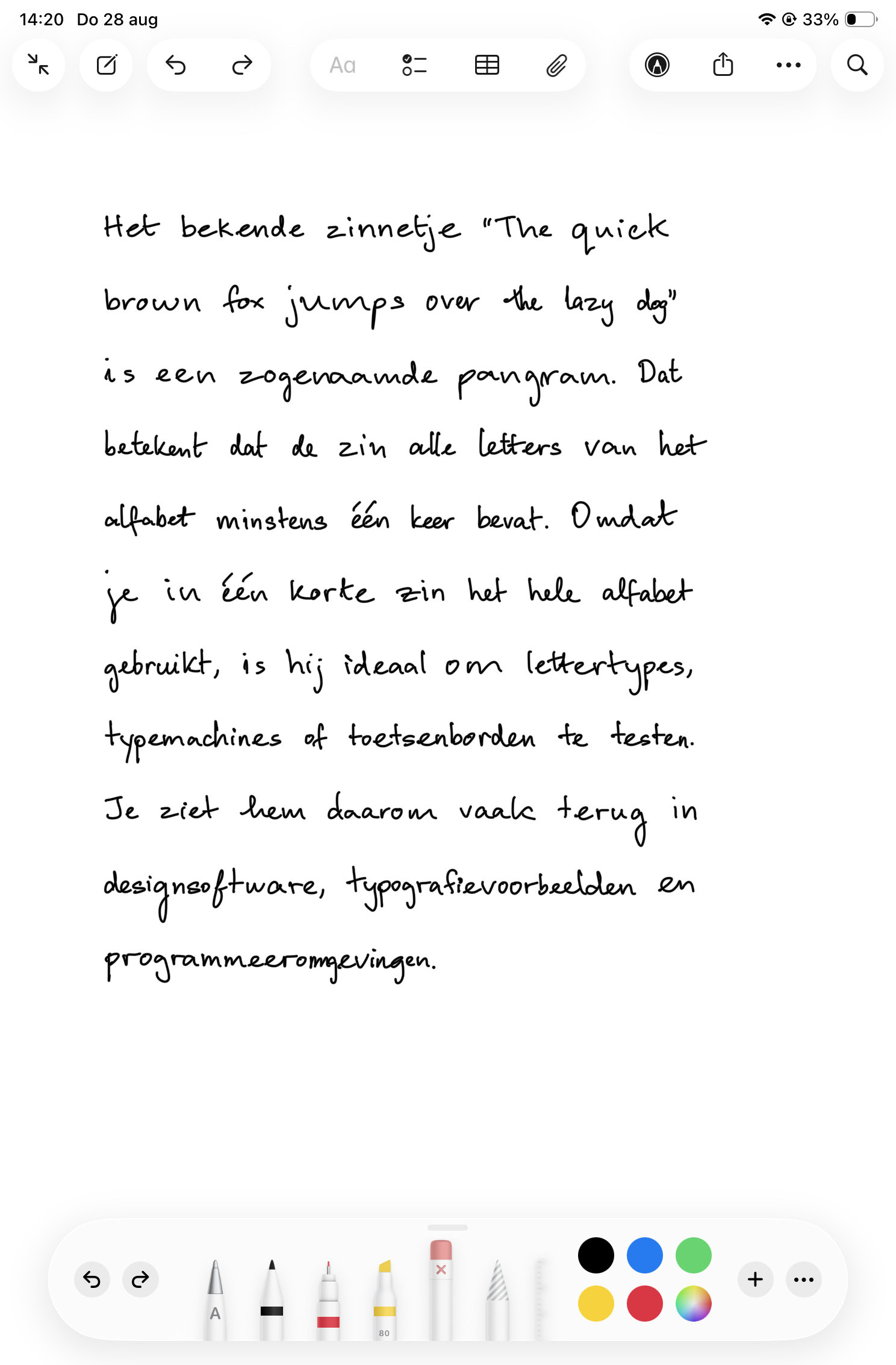 Instructiefoto: Een bekend handschrift