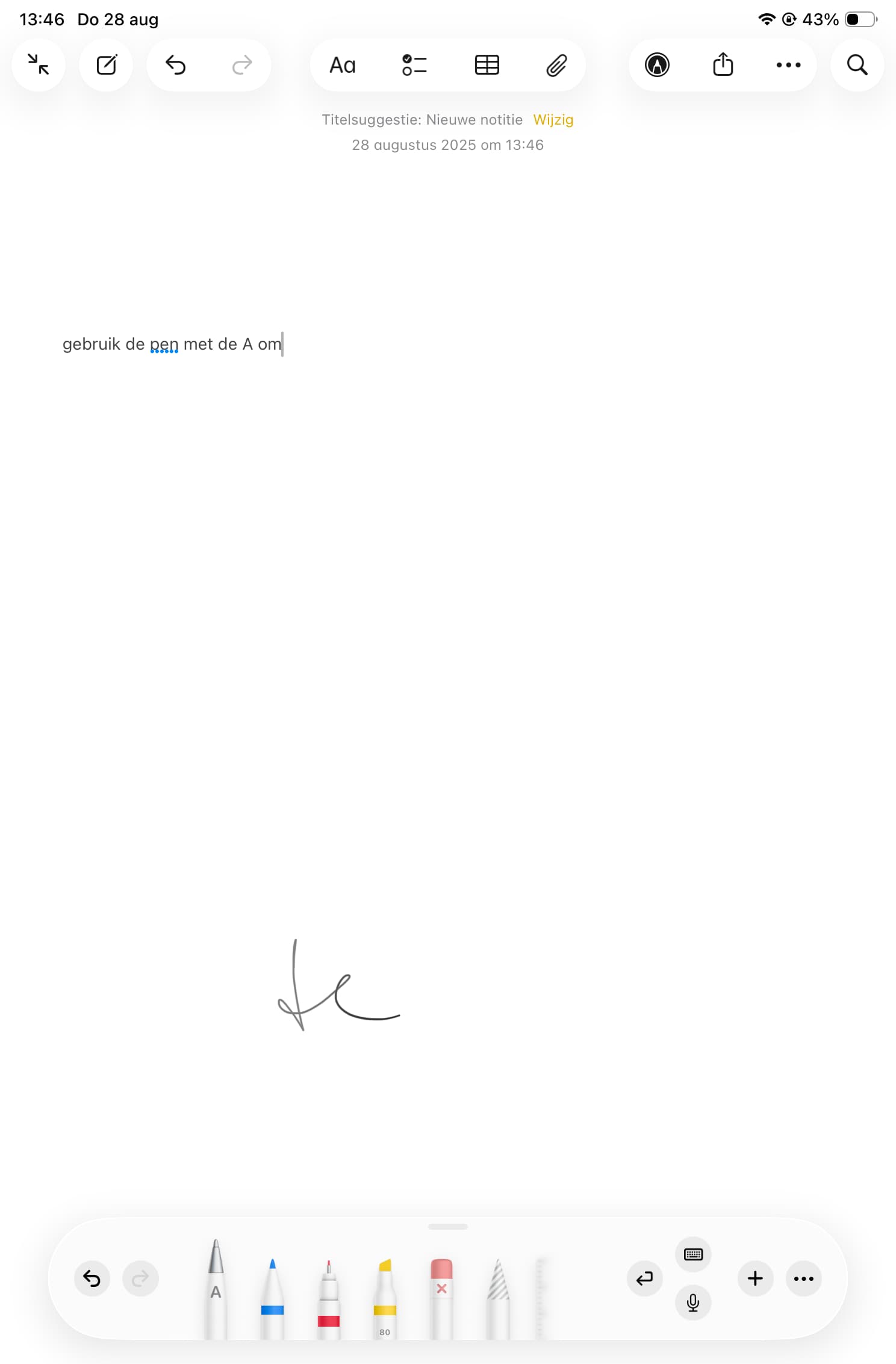 Instructiefoto: Schrijven maar