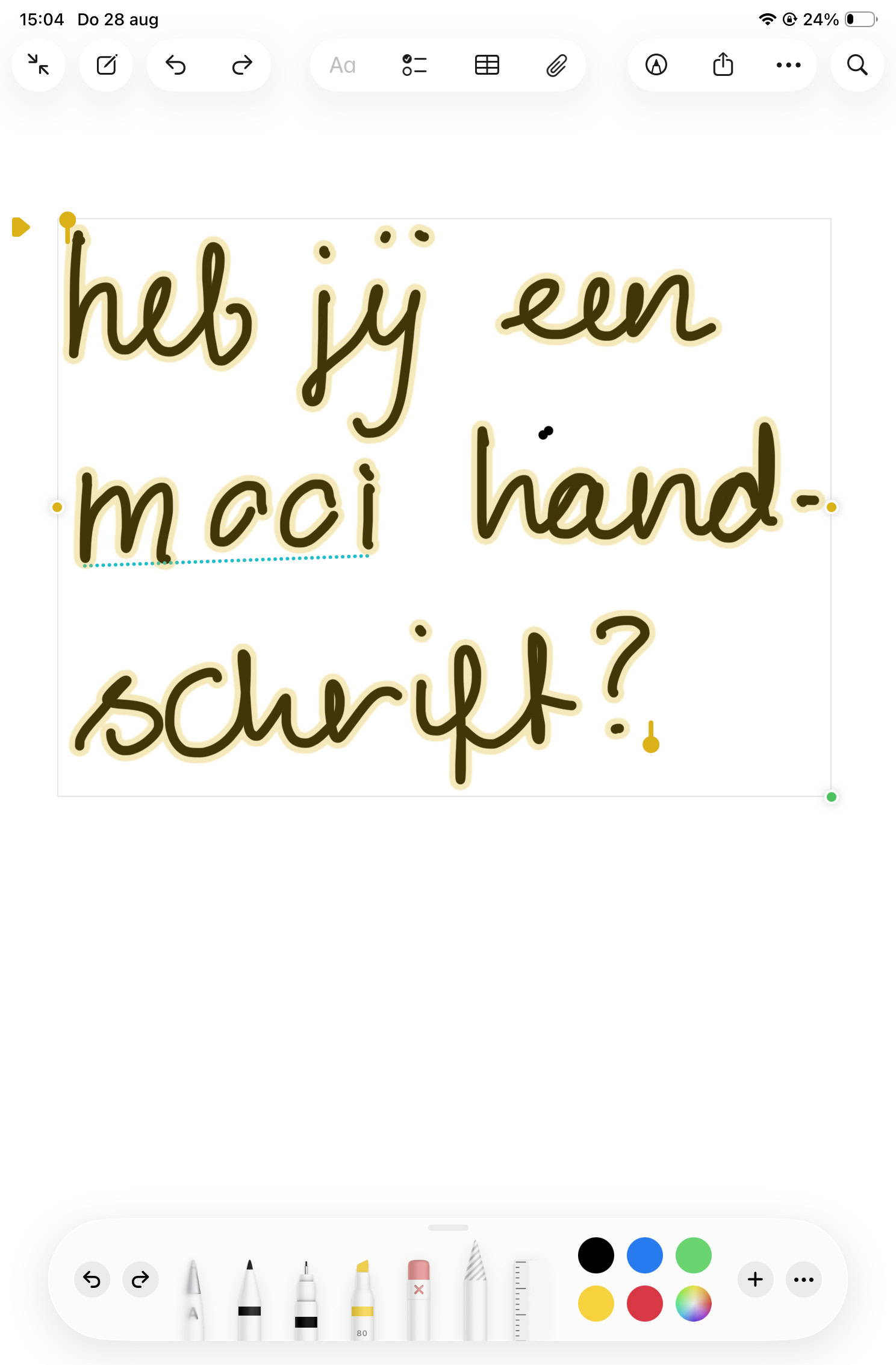 Instructiefoto: Selecteer de tekst