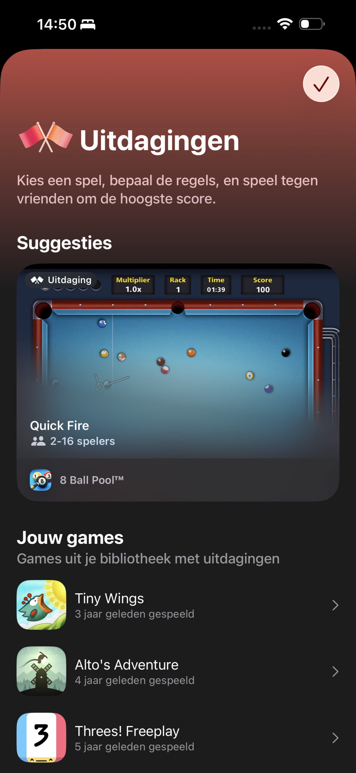 Instructiefoto: Kies een spel 