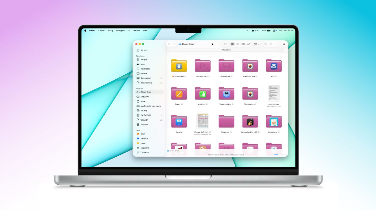 Gekleurde mappen op de mac met macOS Tahoe