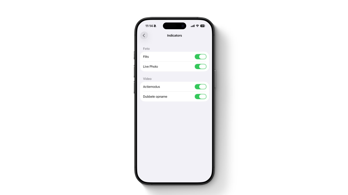 Indicators activeren