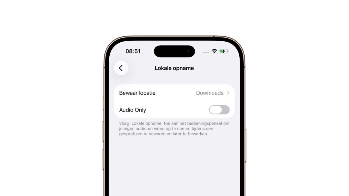 Instellingen lokale opname