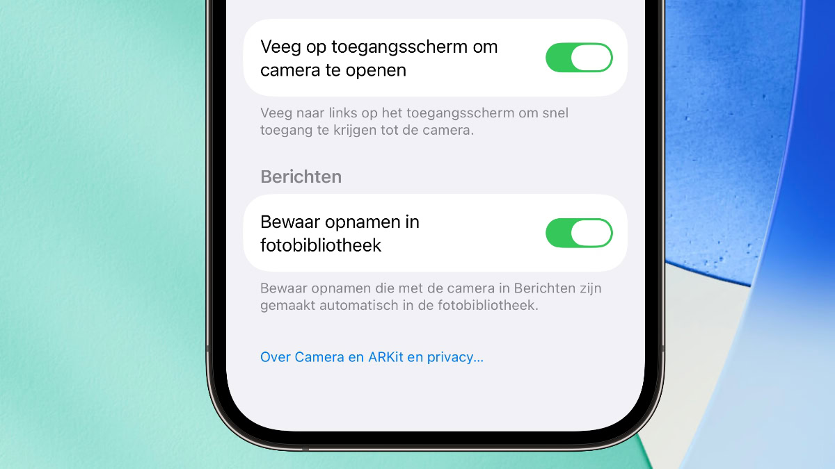 Instellingen voor aanpassen Camera op lockscreen