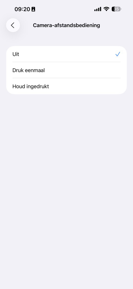 Instellingen voor AirPods als afstandsbediening op iPhone