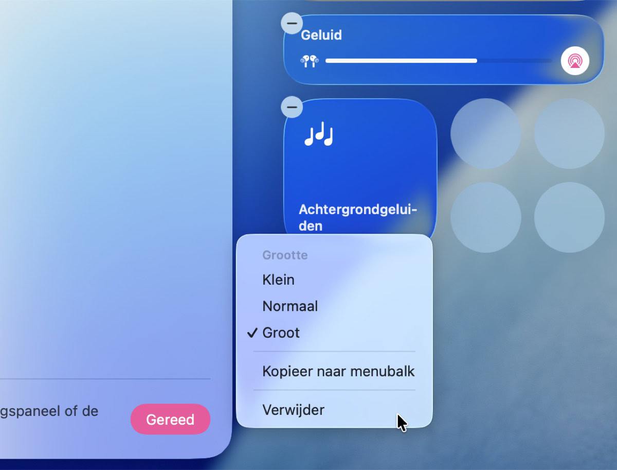 Formaat wijzigen van knop voor Achtergrondgeluiden