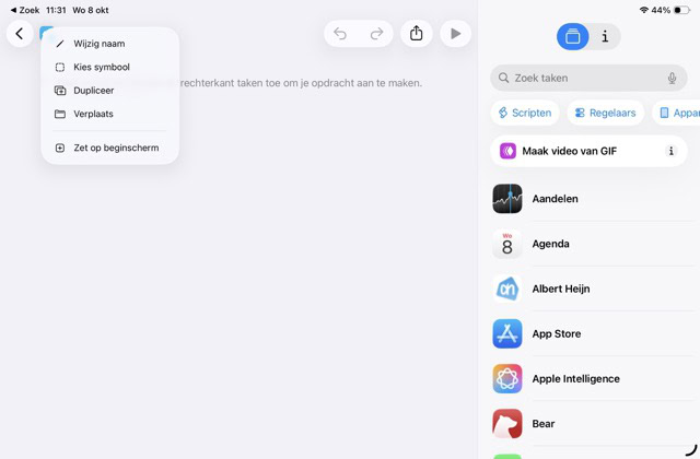 Apple intelligence in Opdrachten
