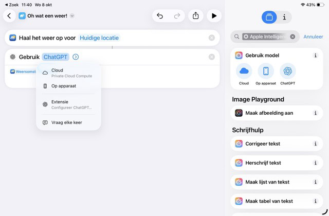 Apple intelligence in Opdrachten