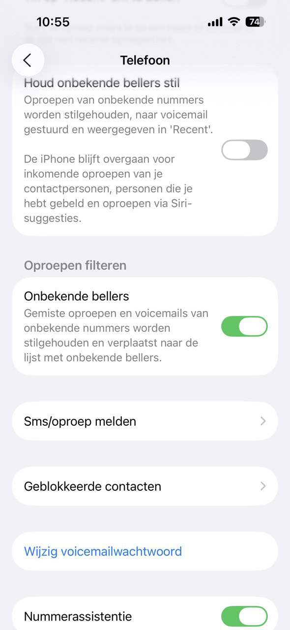 Instructiefoto: Instellingen van Telefoon