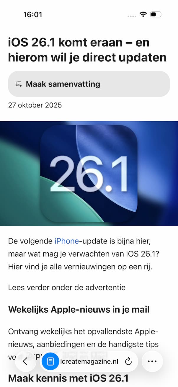 Instructiefoto: Open de readerweergave
