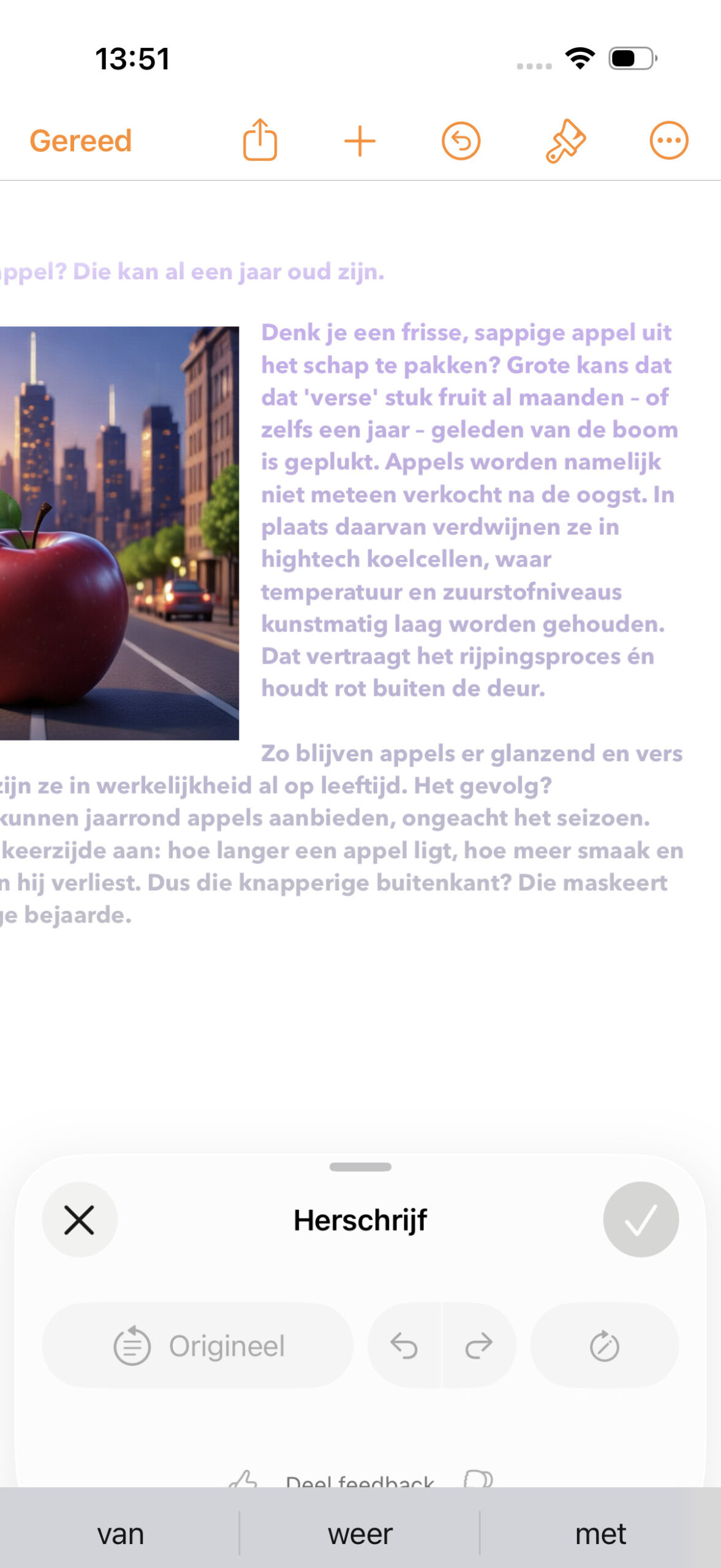 Instructiefoto: Herschrijf