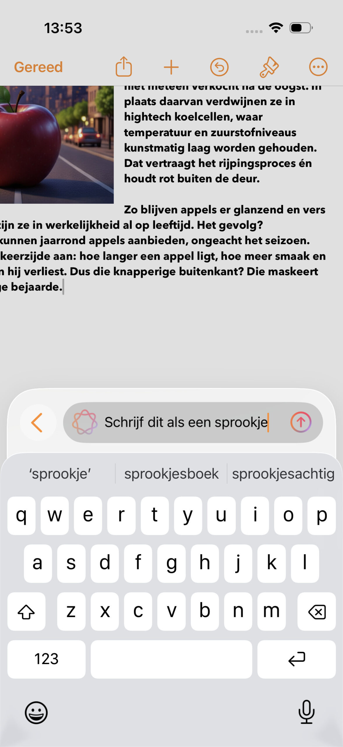 Instructiefoto: Beschrijf je wijziging
