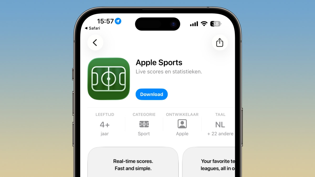 Apple Sports-app in App Store
