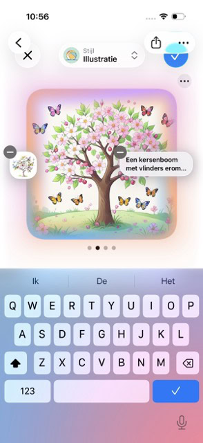 Beeldpenseel aan het werk in Notities