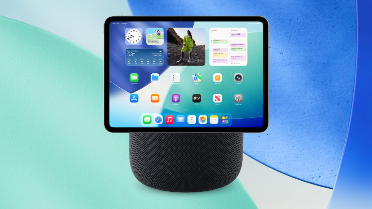 HomePod met iPad erop