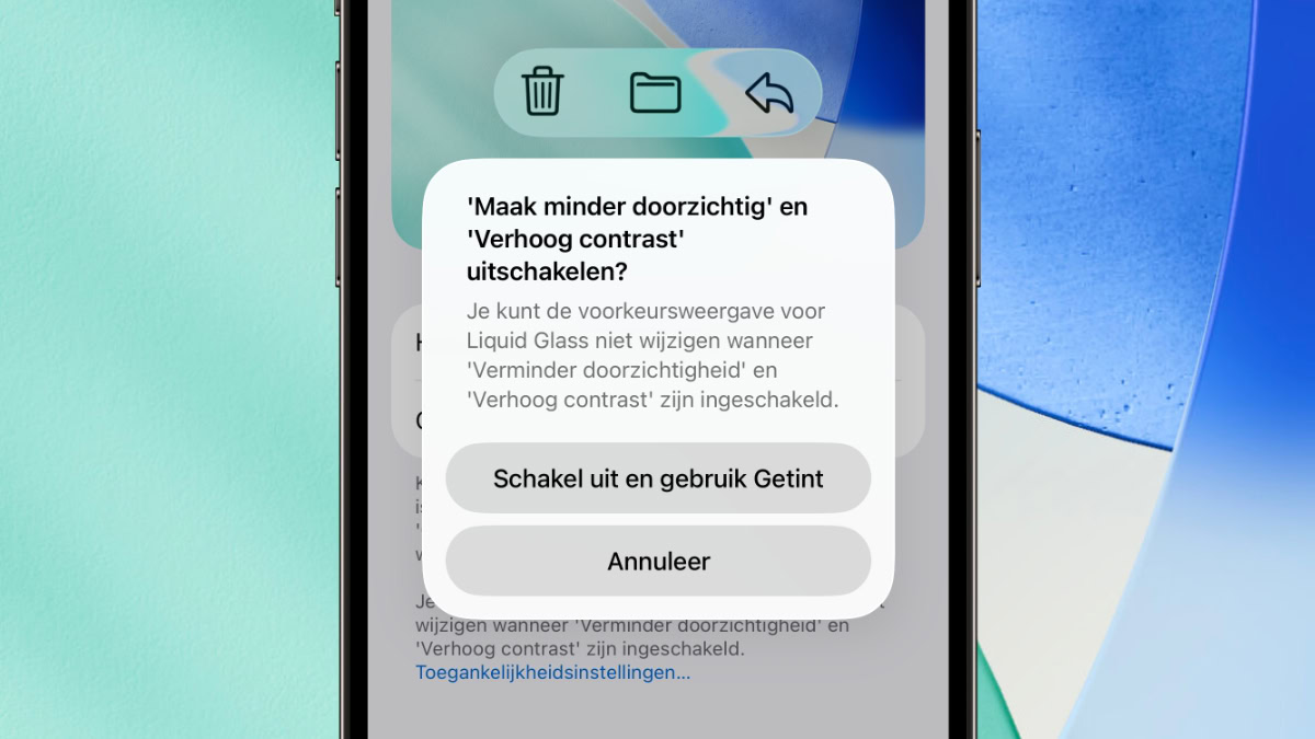 Menu voor Liquid Glass aanpassen in iOS 26.2 bèta 3