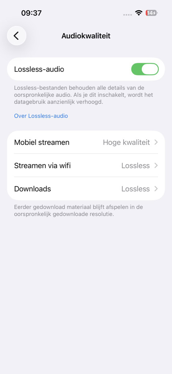 Instructiefoto: Geen lossless