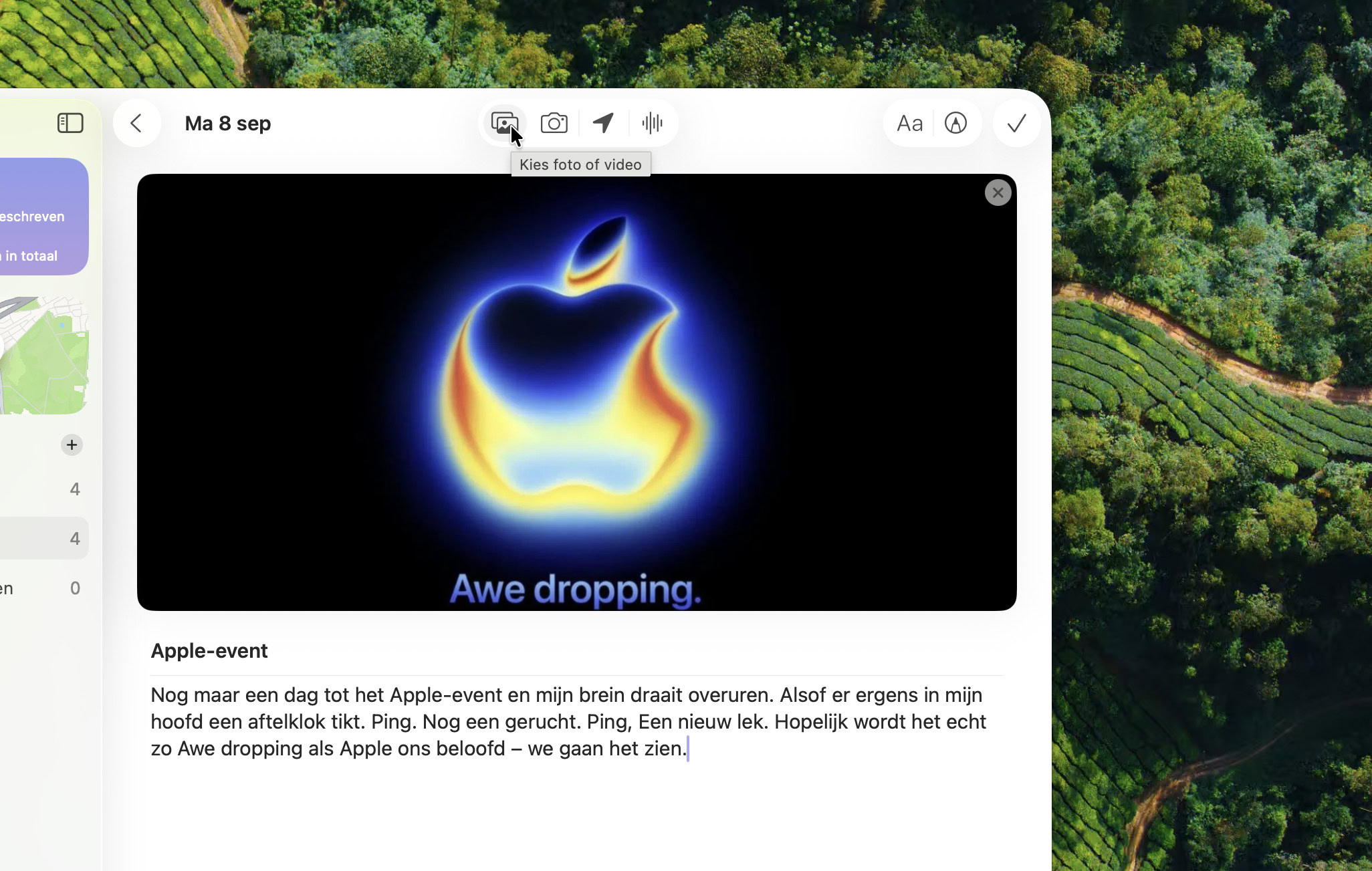 Instructiefoto: Begin met schrijven