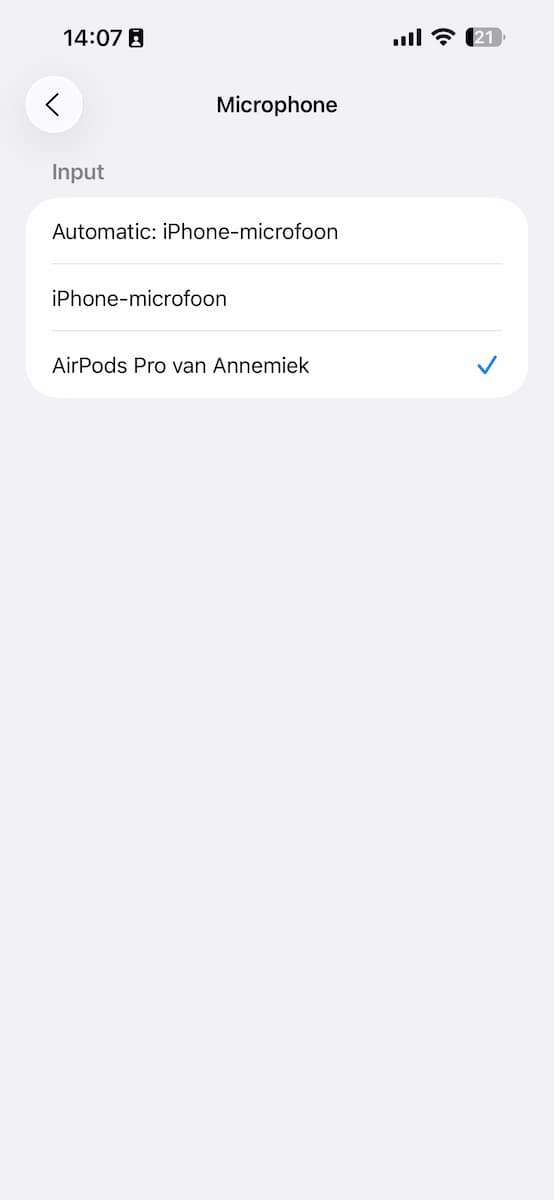 Instructiefoto: Als microfoon