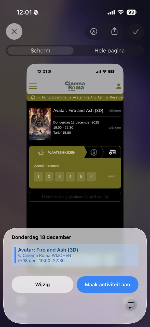 Paneel met de afspraak