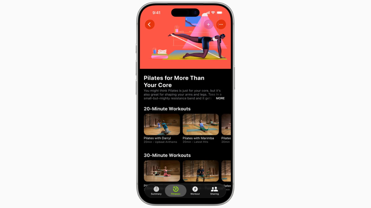 Apple Fitness-app met menu Collecties 