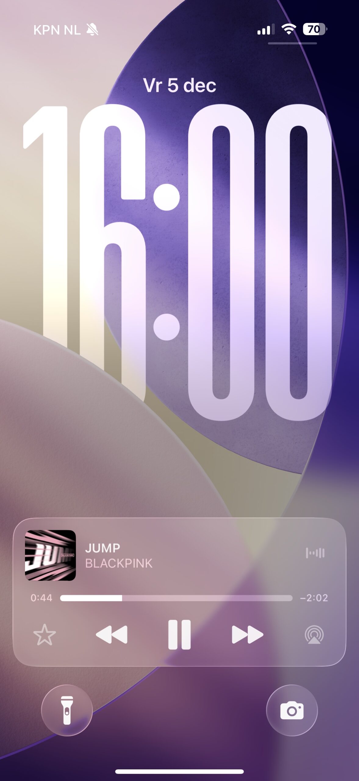 Muziekspeler op vergrendelscherm iPhone