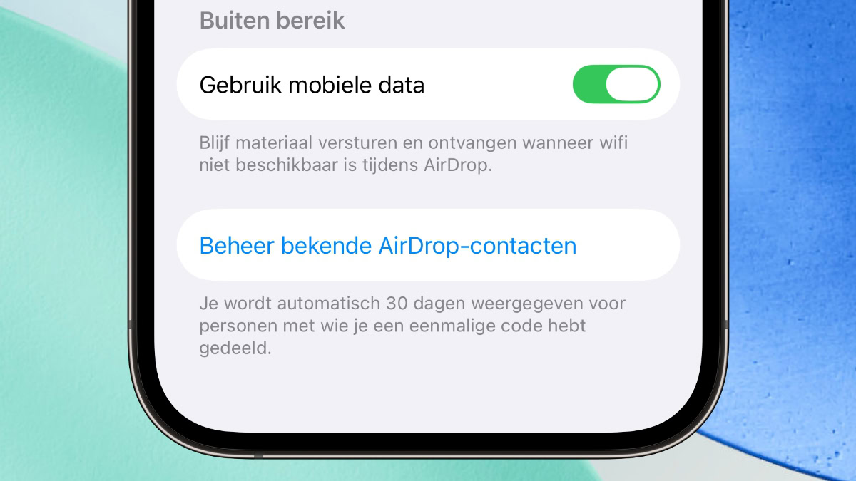 Knop voor nieuwe AirDrop-functie