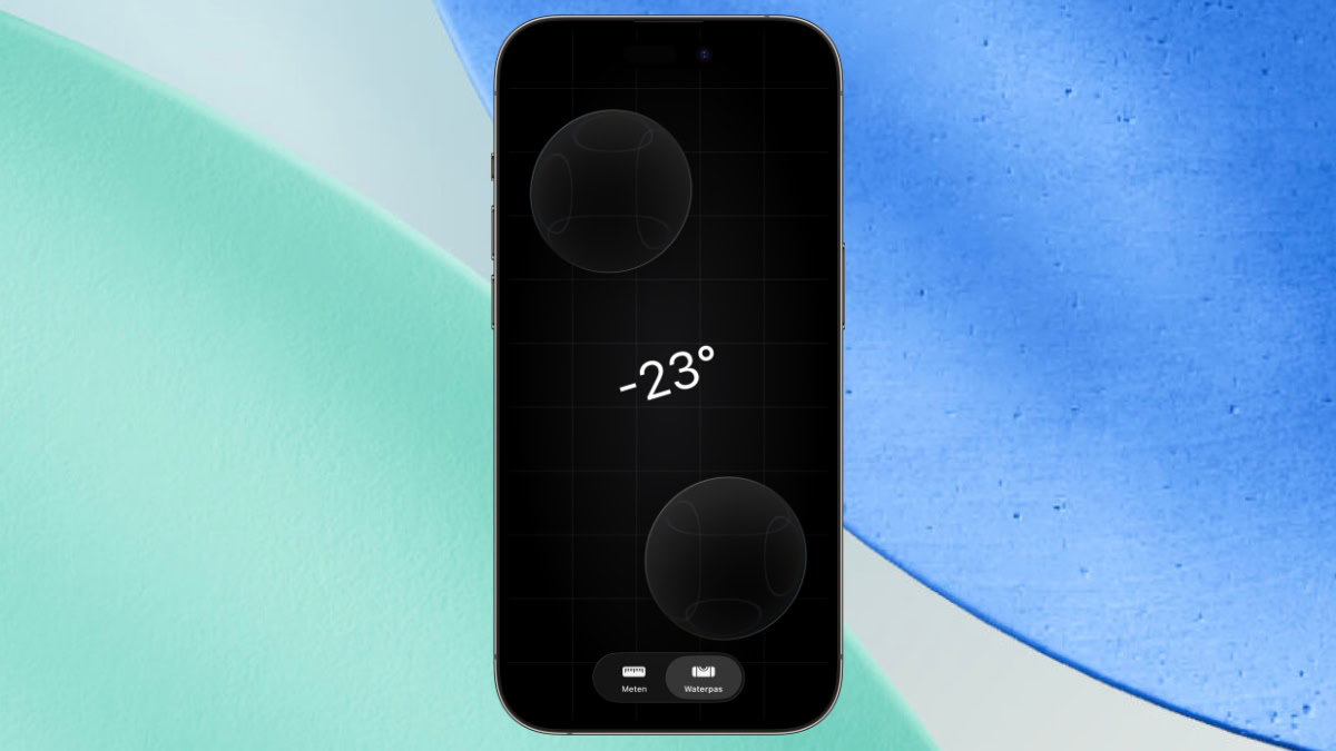 Meten-app met Liquid Glass voor waterpas