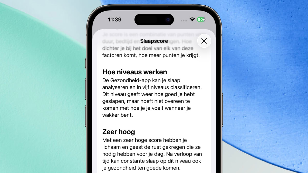 Uitleg Slaapscore, specifiek 'Zeer hoog'
