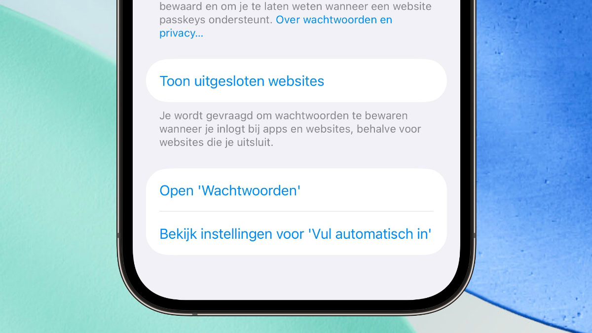 Functie voor Wachtwoorden uitsluiten