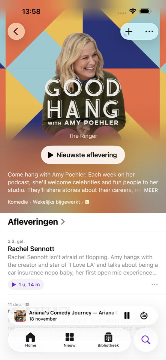 Good Hang podcast in Podcasts-app