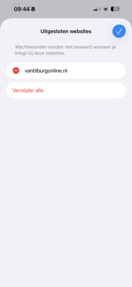 Lijst websites voor 'toon uitgesloten websites'