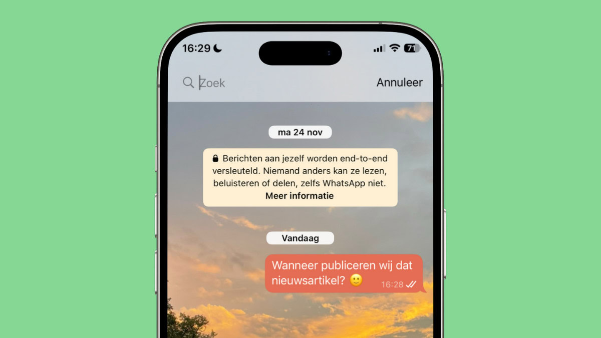 Doorzoek een enkele chat in WhatsApp