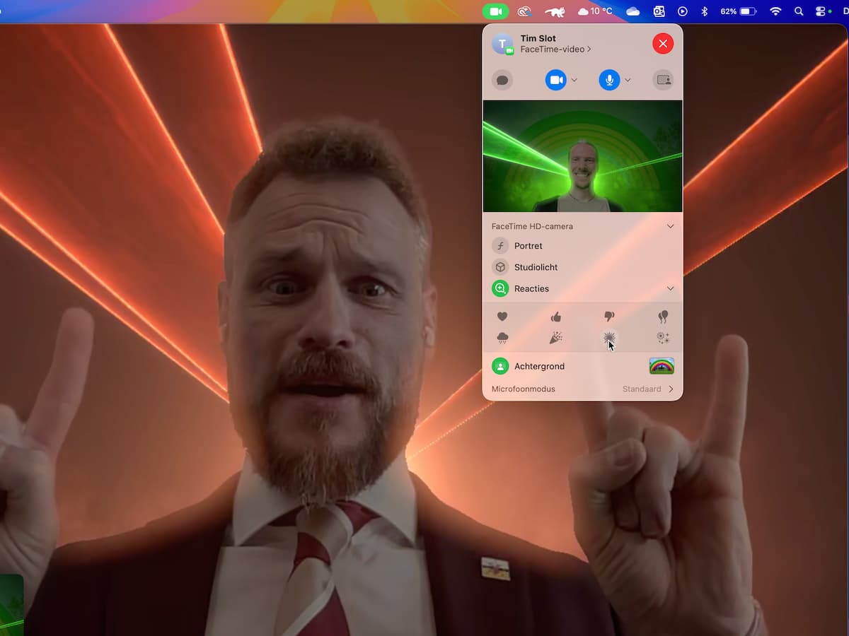 Afbeelding van Reageer met effecten tijdens het videobellen