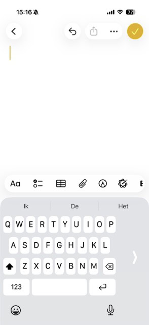 Eenhandig toetsenbord op de iPhone