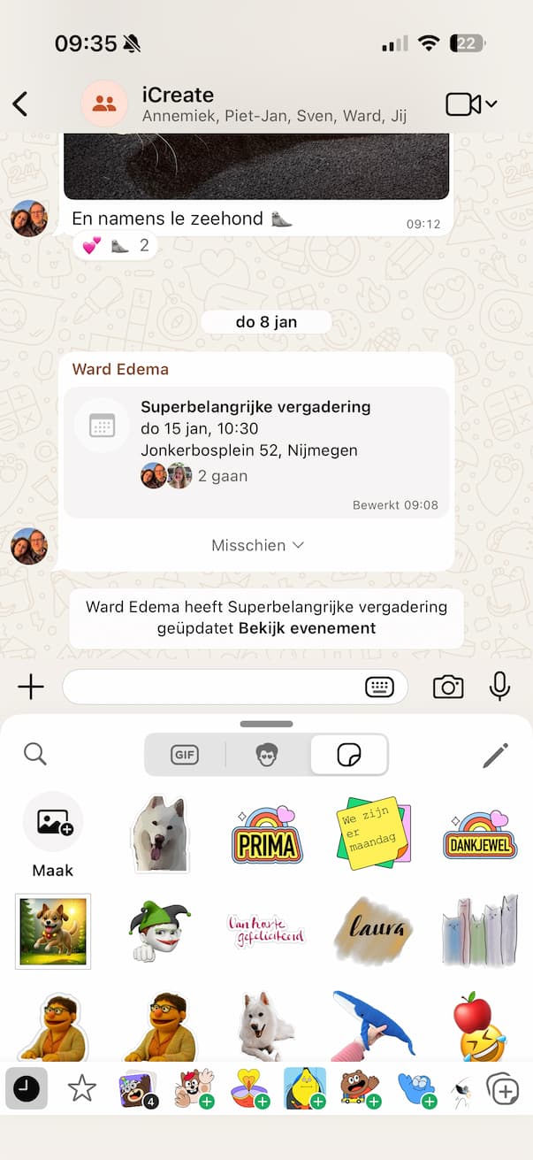 Naamsticker maken in WhatsApp