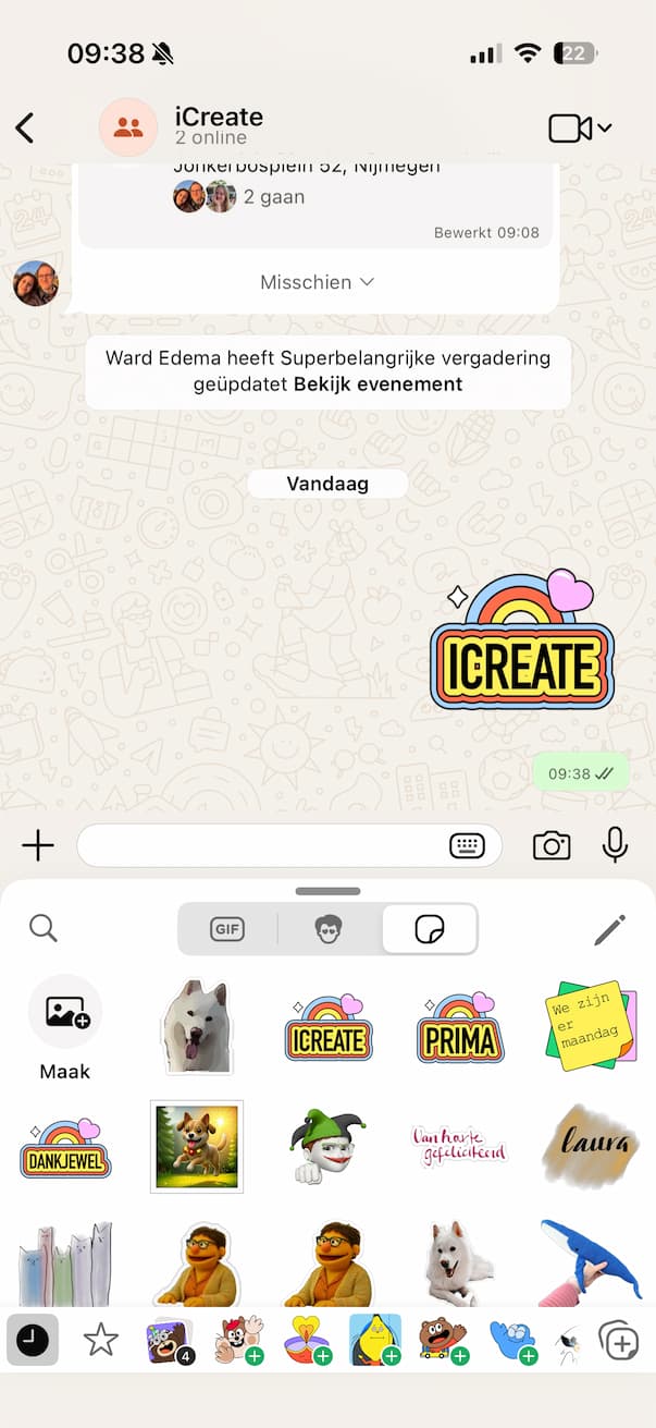 Naamsticker maken in WhatsApp