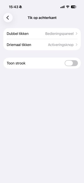 Instellingen voor tik op achterkant