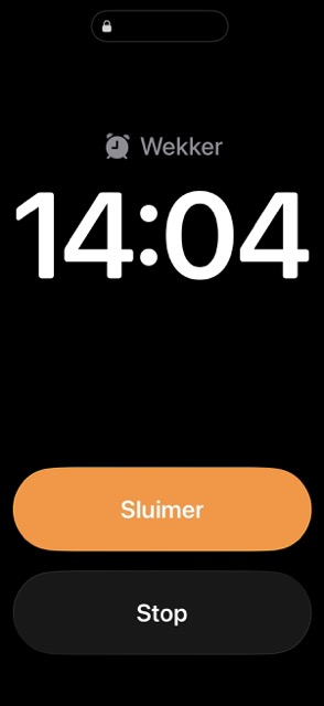 Wekker met knop in plaats van slider
