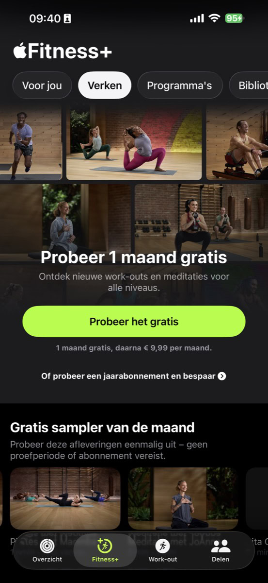 Aanbieding voor 1 maand gratis Apple Fitness+