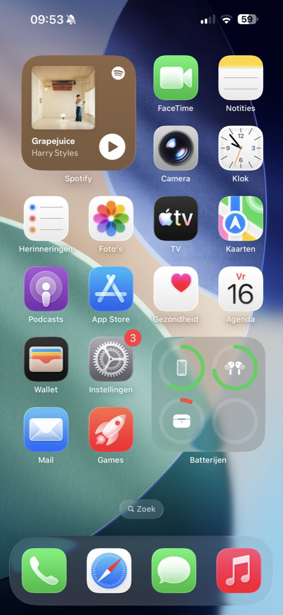 Beginscherm vol apps