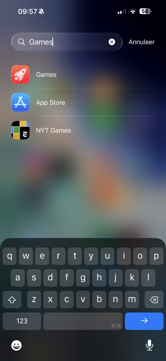Games-app in Appbibliotheek