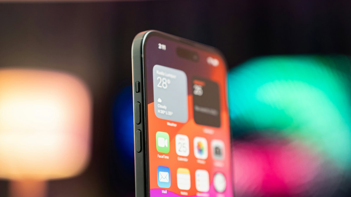 Zijaanzicht van beginscherm iPhone