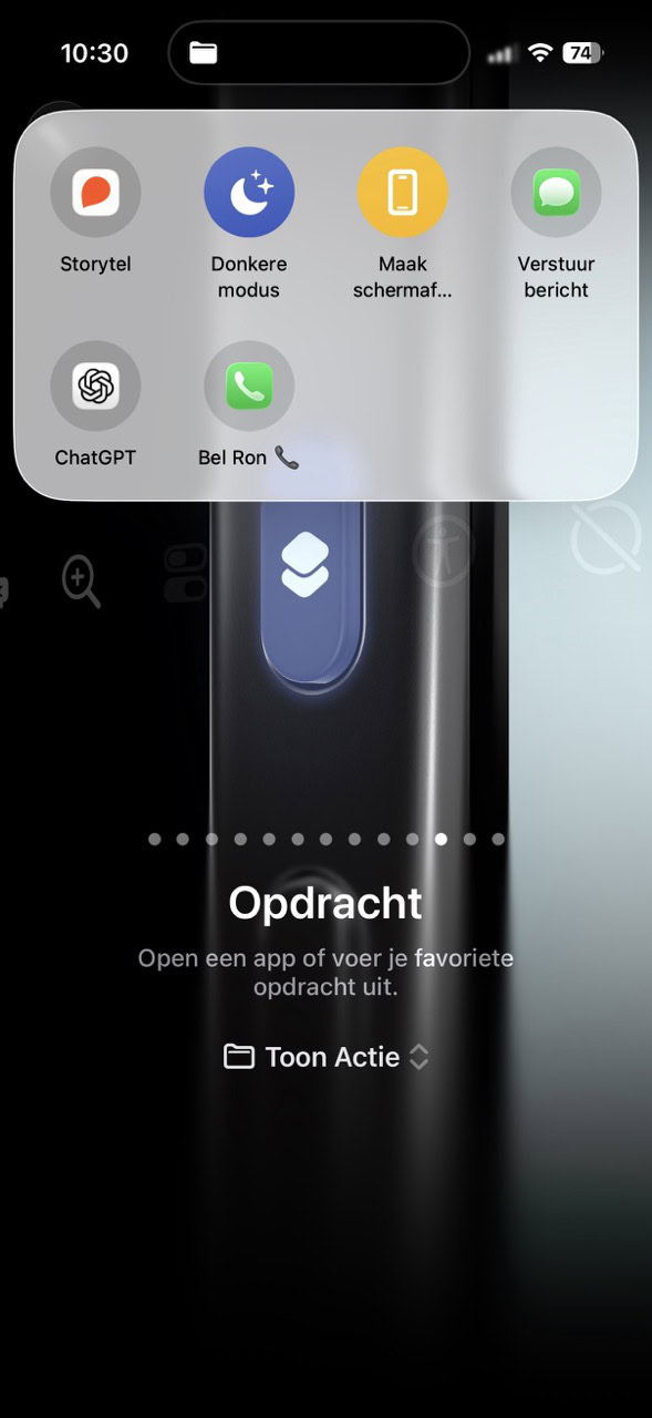 Snelmenu met opdrachten