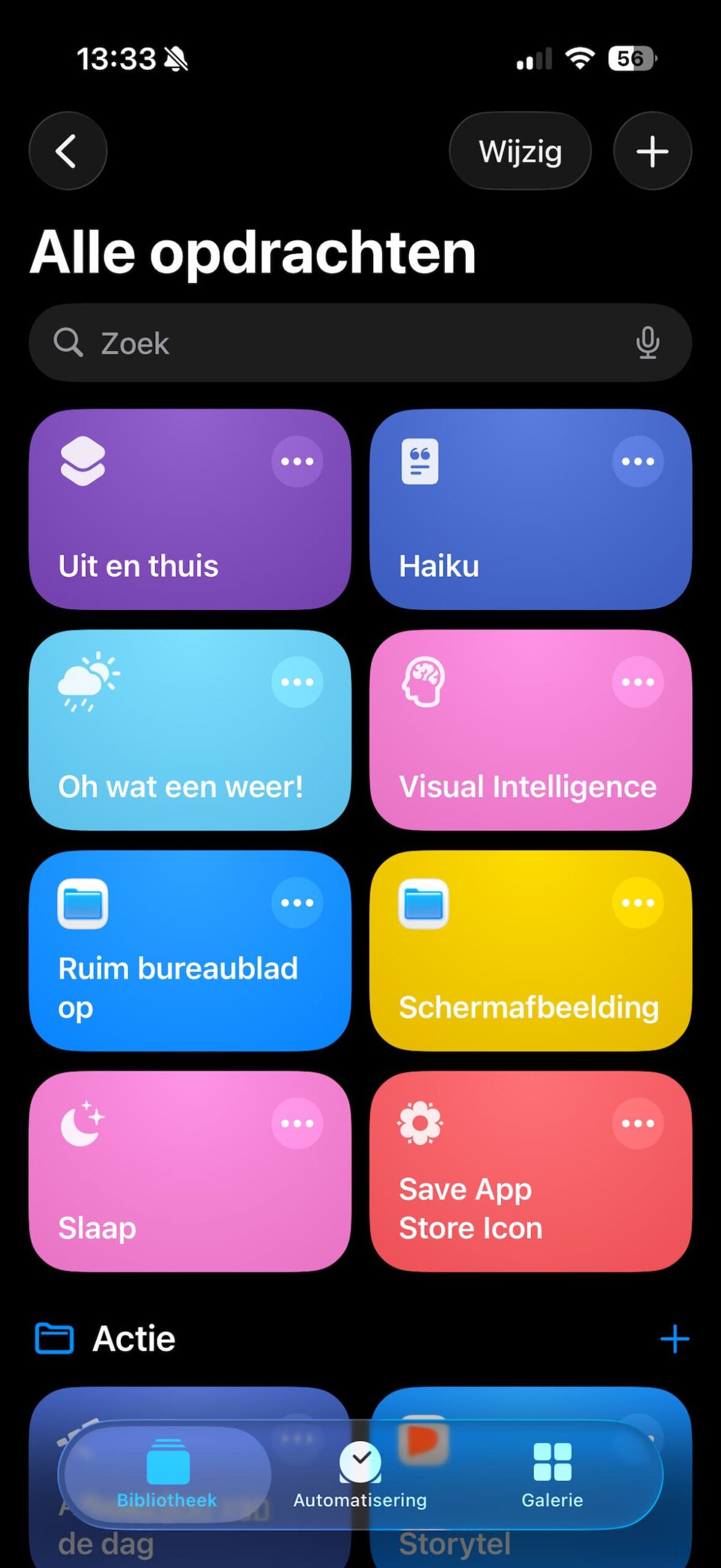 Instructiefoto: Uit of thuis