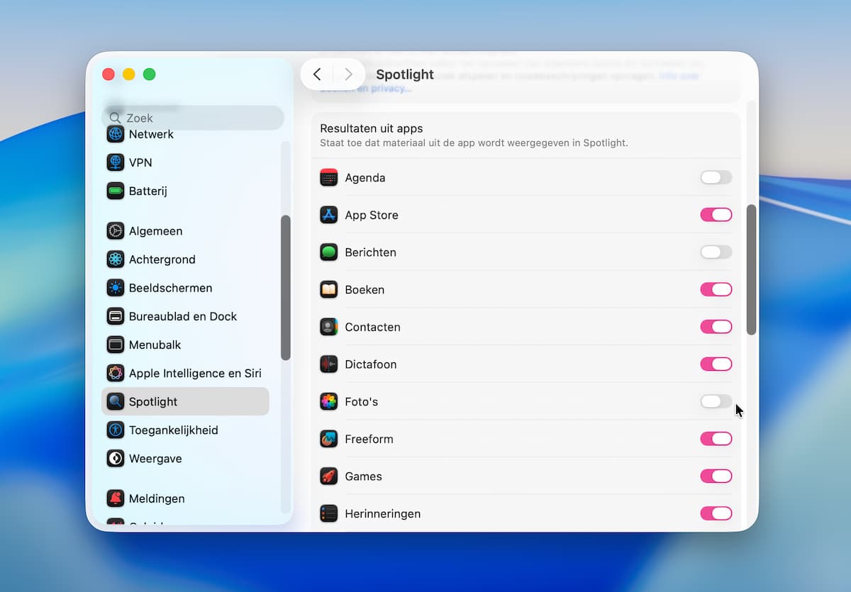 Instructiefoto: Resultaten uit apps