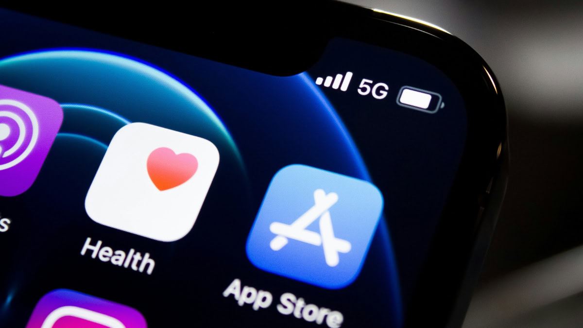 Rechterbovenhoek iPhone-scherm met Gezondheid-app