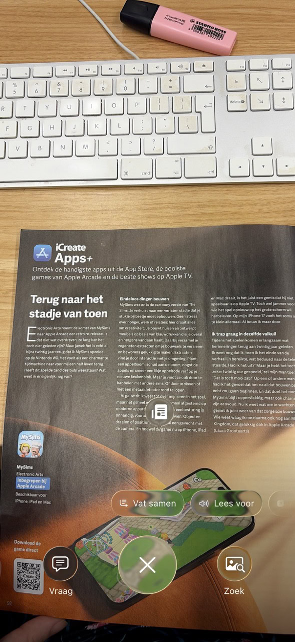 Knop om voor te lezen